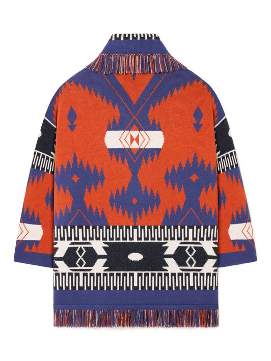 Alanui Icon Jacquard Cardigan Furnace-Indigo LWHB064R25KNI004