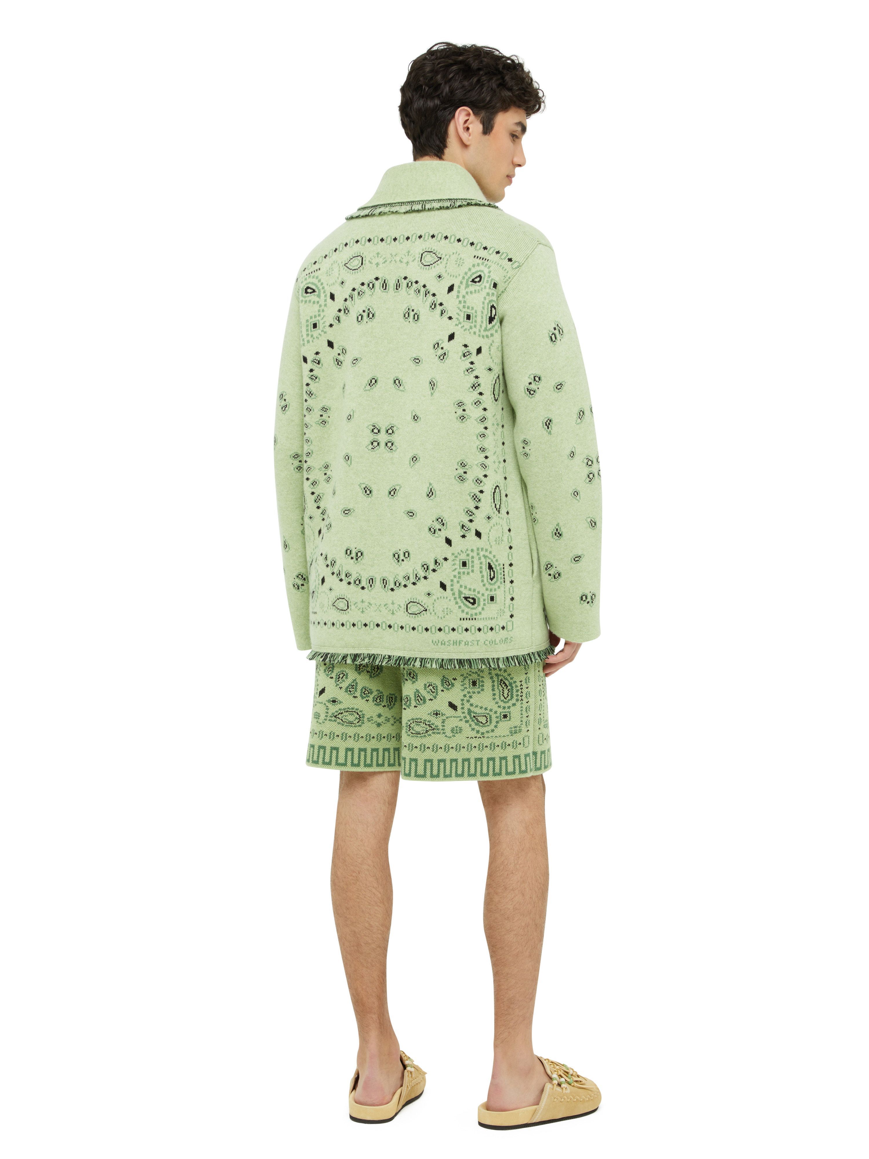 Alanui Bandana Jacquard Cardigan Jade-Multicolor LMHB039R24KNI001