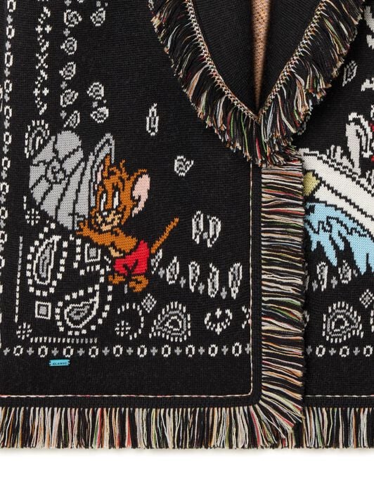 Alanui Tom & Jerry Bandana Jacquard Cardigan Black-Multicolor LWHB064R25KNI00J