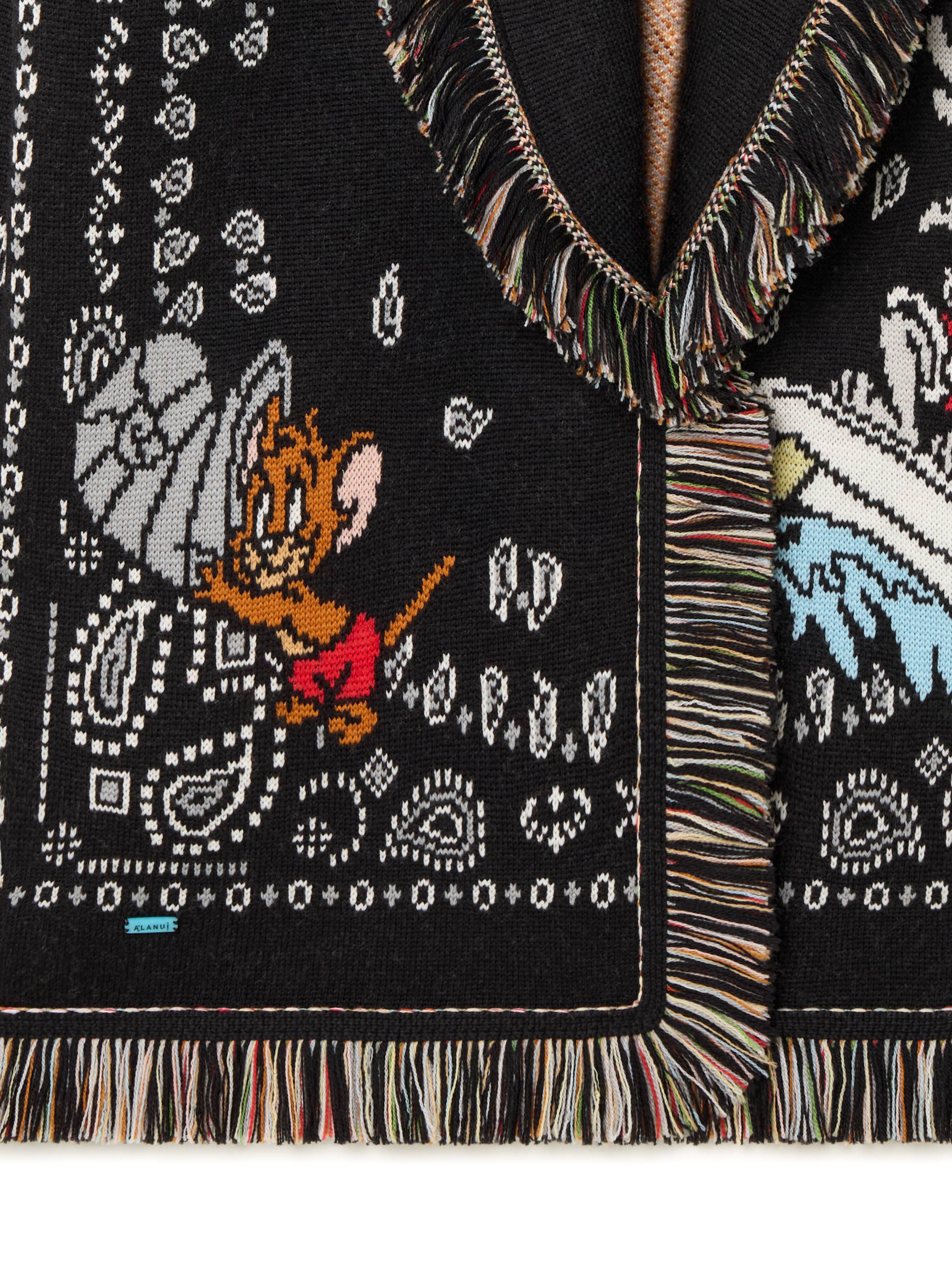 Alanui Tom & Jerry Bandana Jacquard Cardigan Black-Multicolor LWHB064R25KNI00J