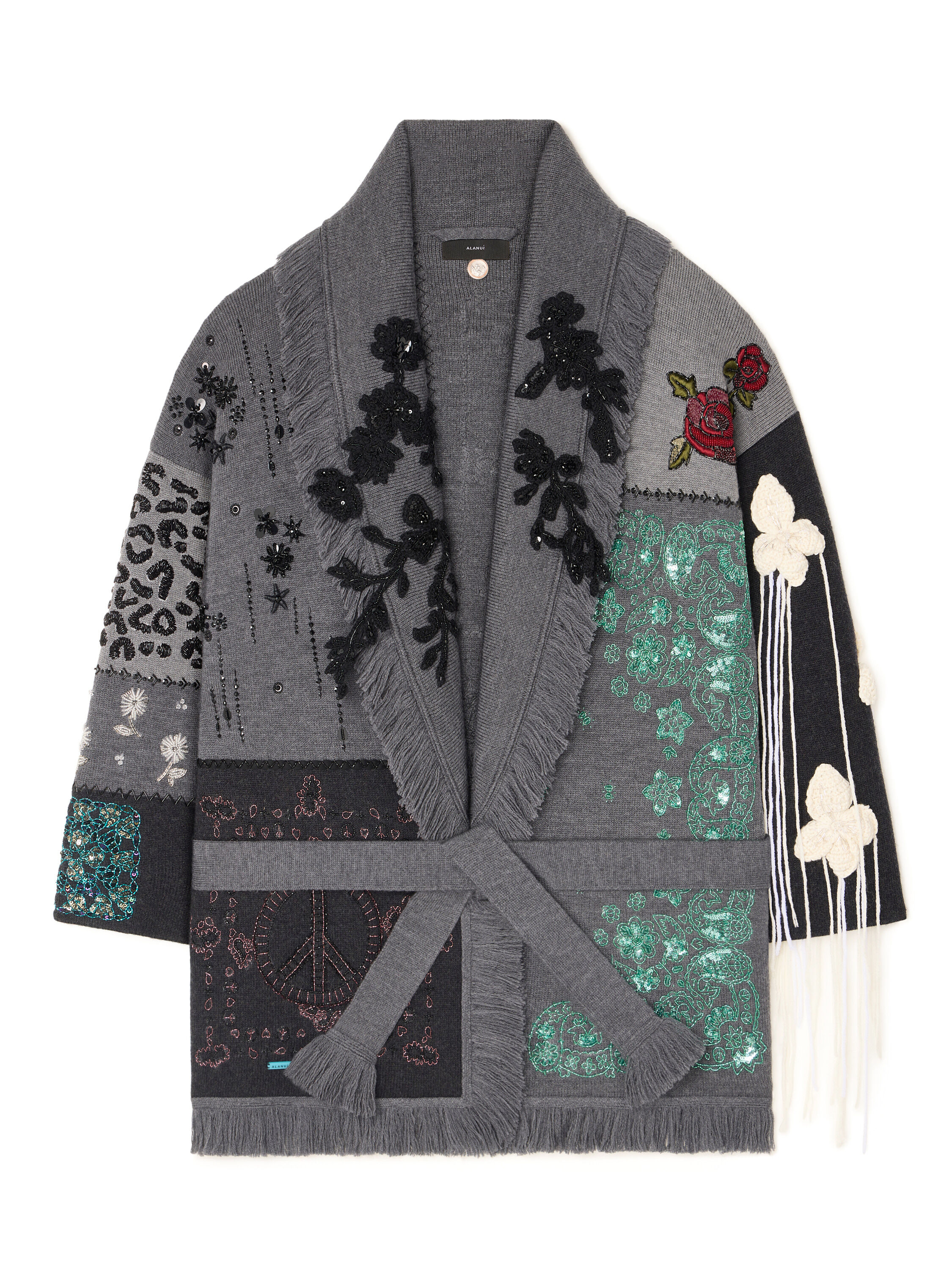 Alanui Midnight In Manhattan Cardigan Charcoal LWHB064E25KNI007