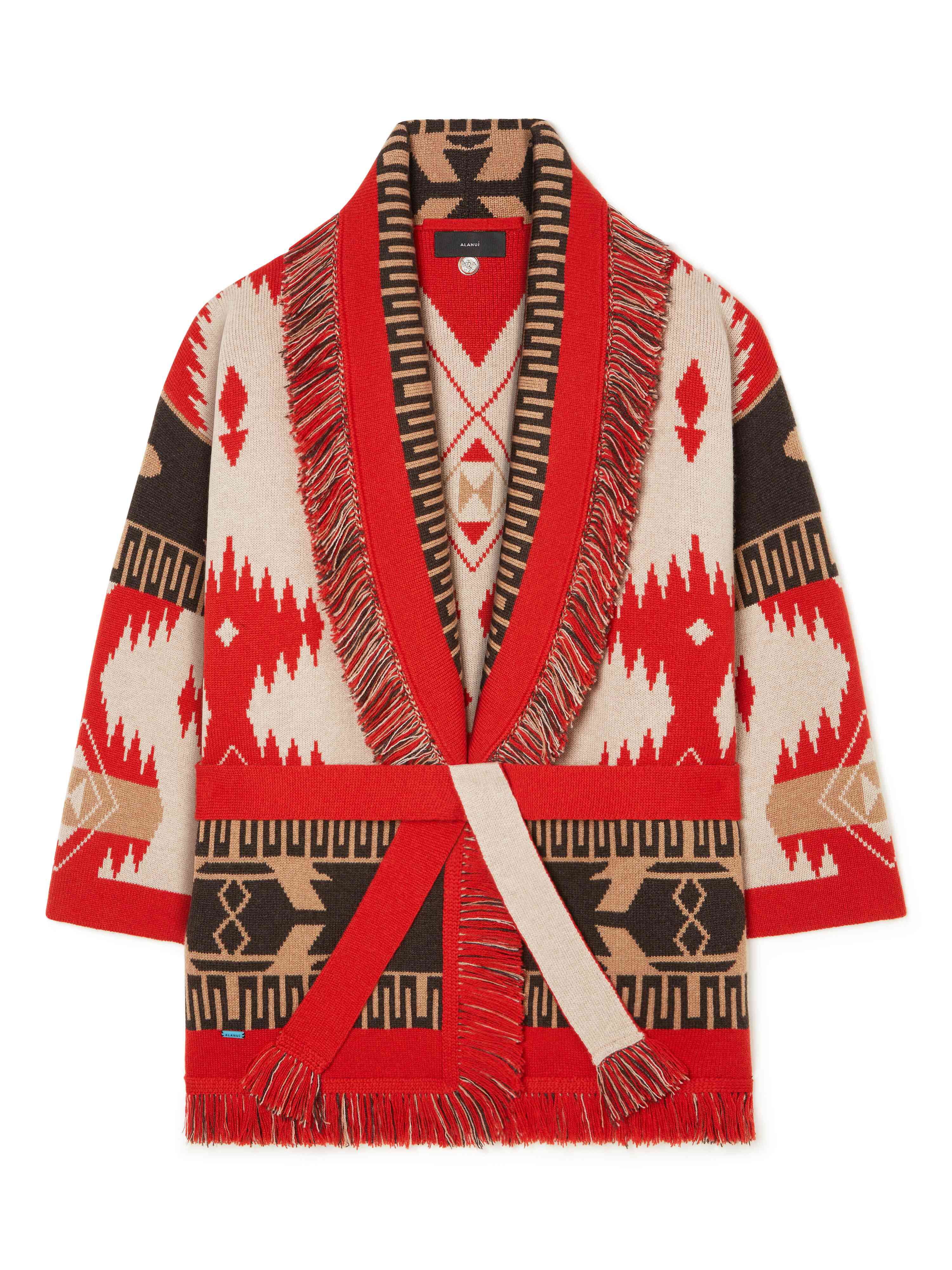 Alanui Icon Jacquard Cardigan Sand Fire LWHB064F23KNI001