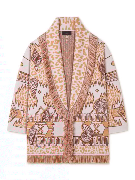 Alanui Wilderness Fusion Cardigan Apricot-Pecan LWHB064R25KNI00F Alanui Wilderness Fusion Cardigan Apricot-Pecan LWHB064R25KNI00F