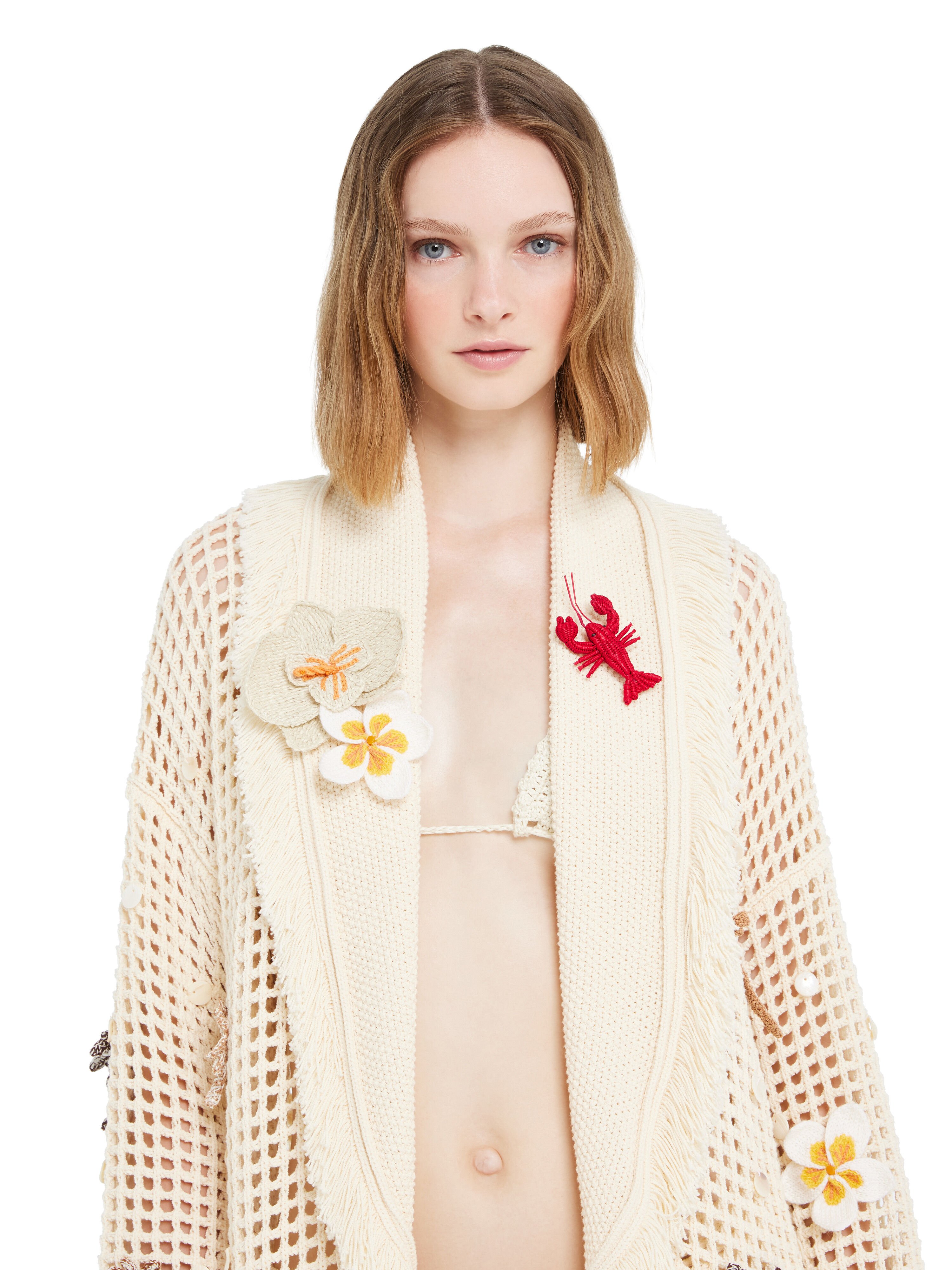 Alanui Lobster Embroidered Brooch Sunrise LWRR009R26MAT002