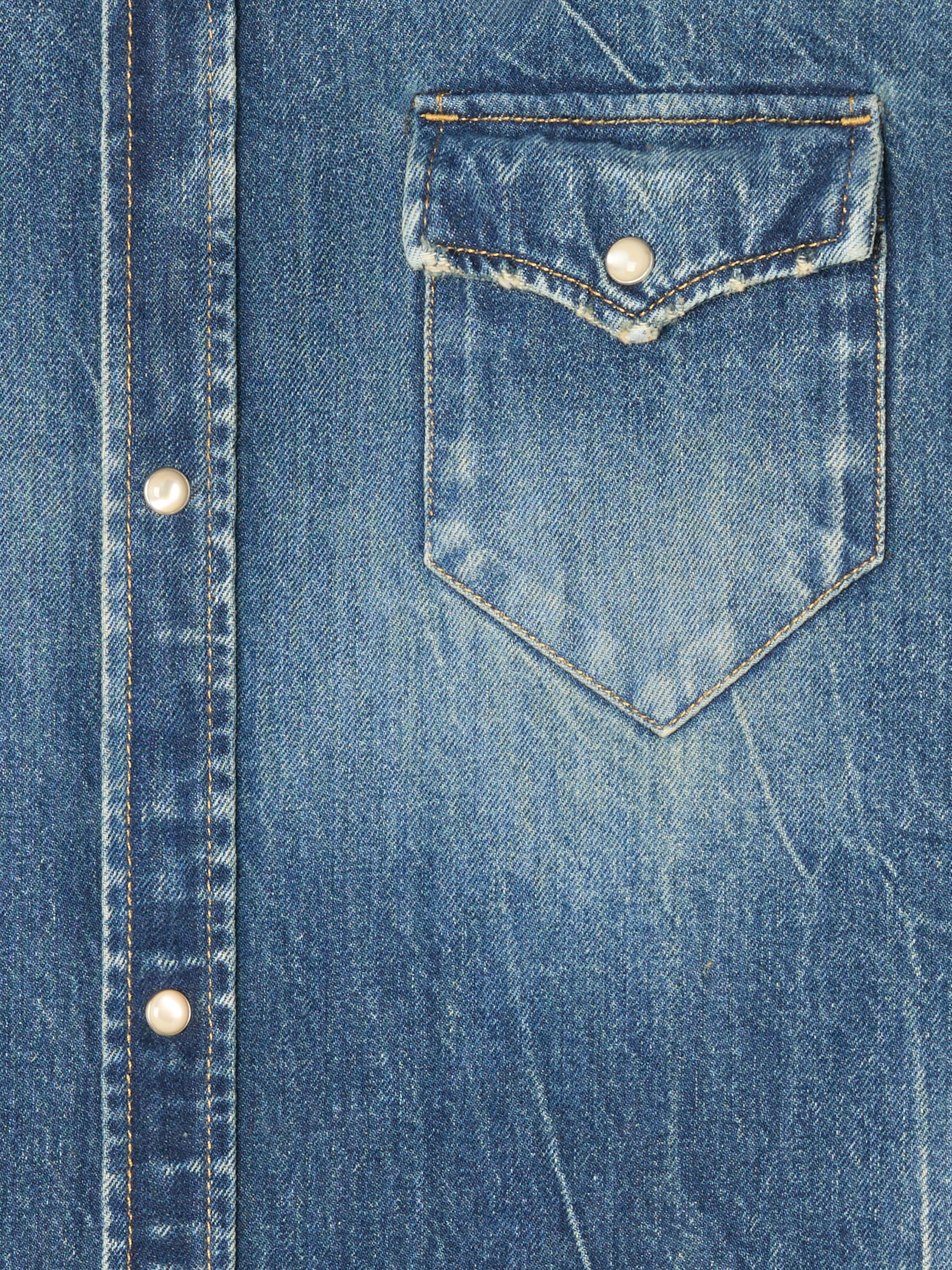Alanui Pacific Roads Denim Shirt Medium Wash Denim LMYD007E25DEN004
