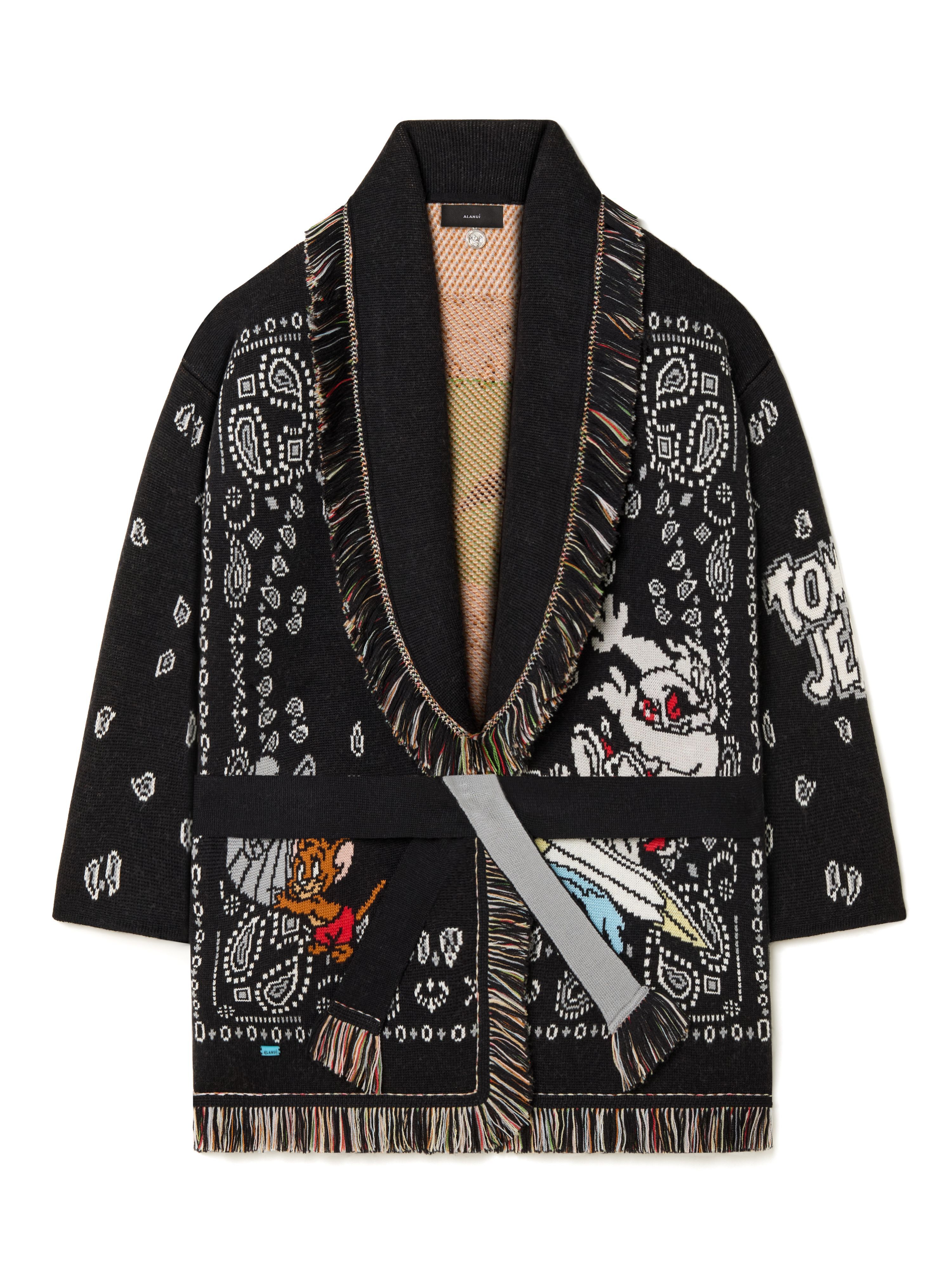 Alanui Tom & Jerry Bandana Jacquard Cardigan Black-Multicolor LWHB064R25KNI00J