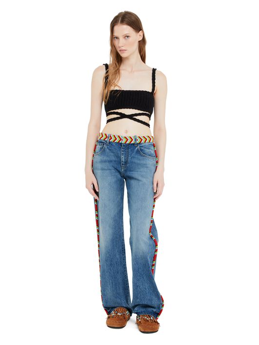 Alanui Memories Of The Savannah Denim Pants Medium Wash Blue Denim LWYA019R25DEN001