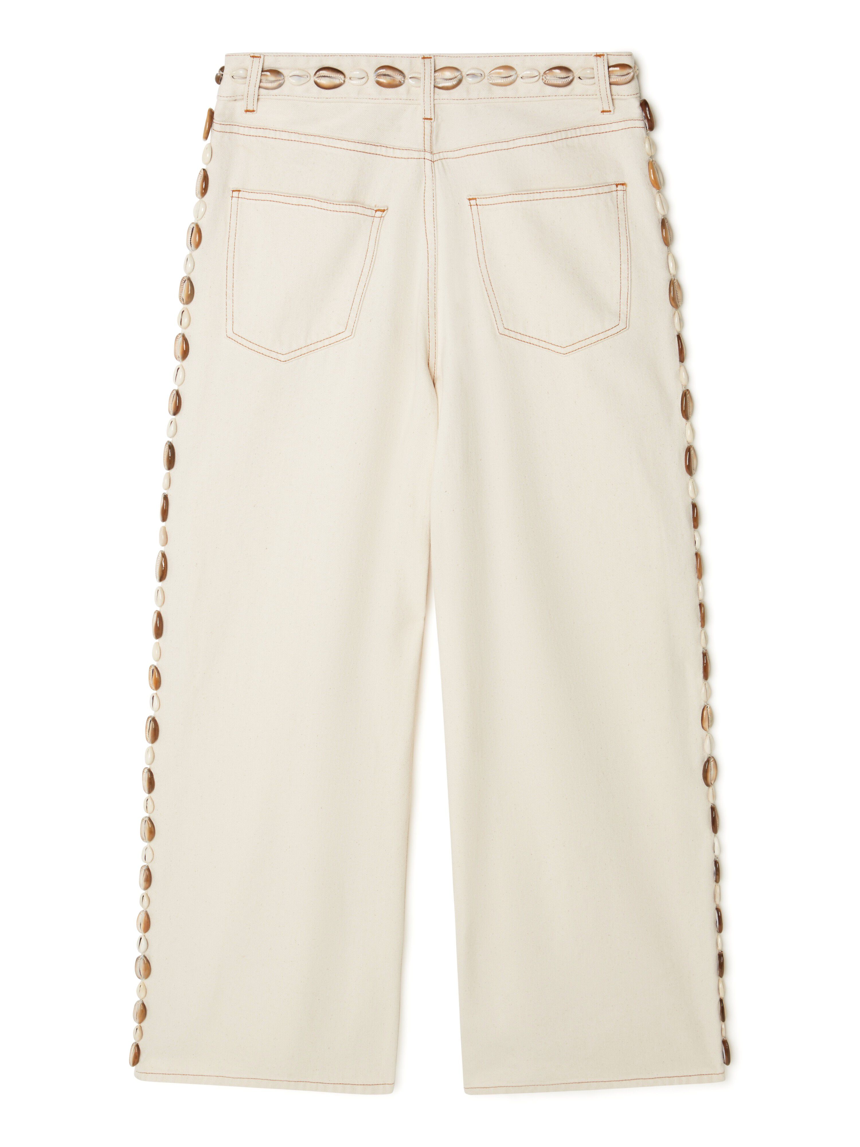 Alanui Ocean Dream Denim Pants White Raw Denim LWYB003R25DEN002