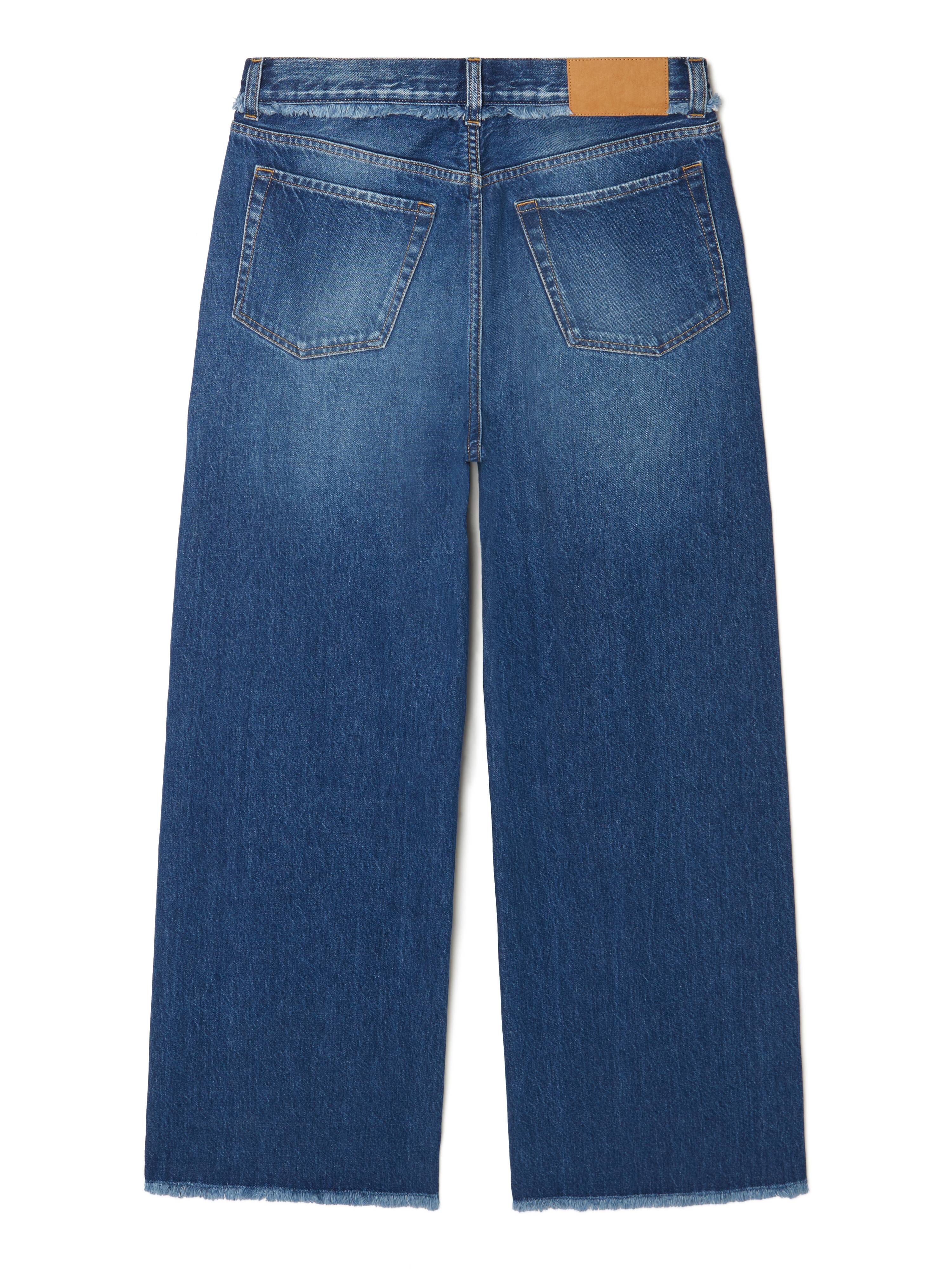 Alanui Fringed Relaxed Denim Pants Dark Wash Blue Denim LWYA01AR25DEN001