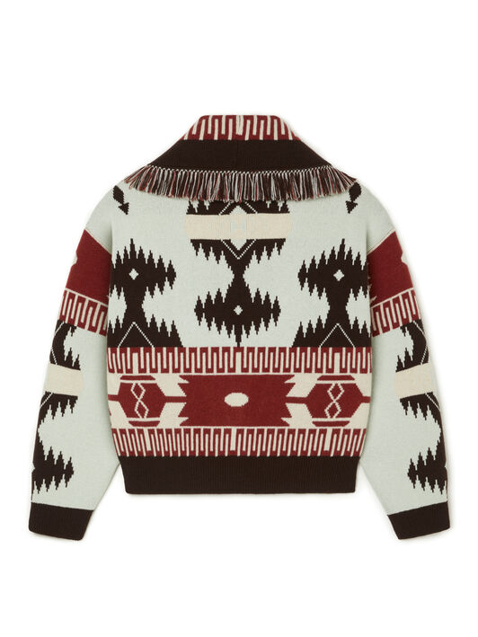 Alanui Icon Jacquard Cardi-Bomber Wave-Sandal Wood LWHB026R26KNI001