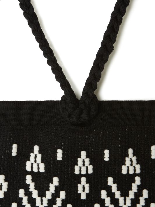 Alanui Jungle Beat Top Black-White LWHT00AR25KNI001
