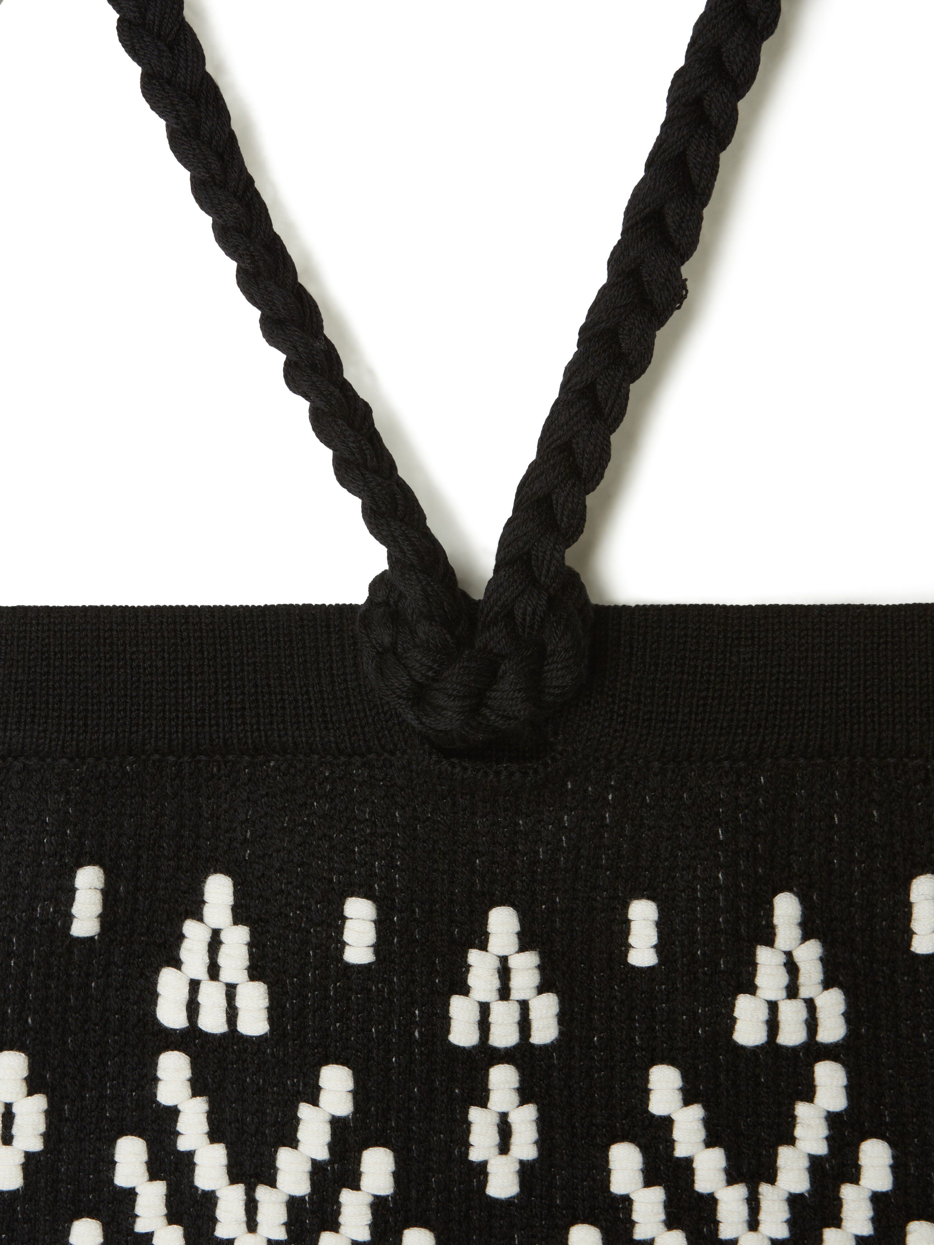 Alanui Jungle Beat Top Black-White LWHT00AR25KNI001