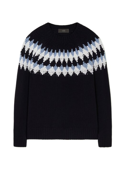 Alanui Sweet Winter Sweater Midnight Blue-Multicolor LMHE016E24KNI001