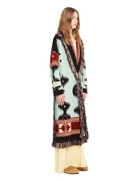 Alanui Icon Jacquard Coat Wave-Sandal Wood