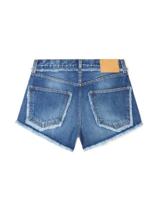 Alanui Fringed Denim Shorts Dark Wash Blue Denim LWYC009R25DEN002