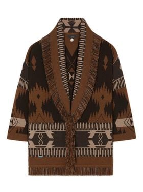 Alanui Icon Jacquard Cardigan Coffee-Dakar LWHB064E24KNI001