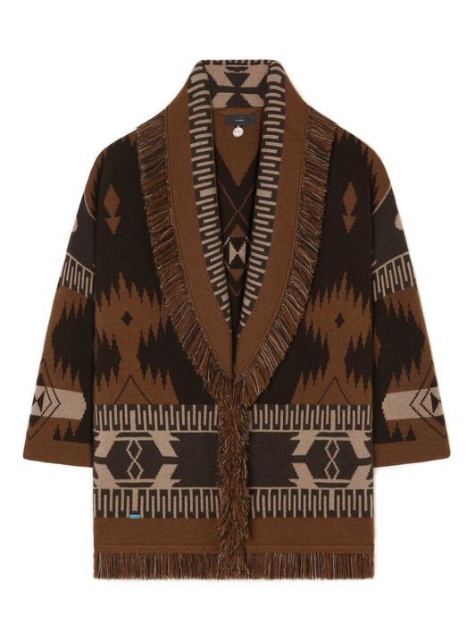 Alanui Icon Jacquard Cardigan Coffee-Dakar LWHB064E24KNI001