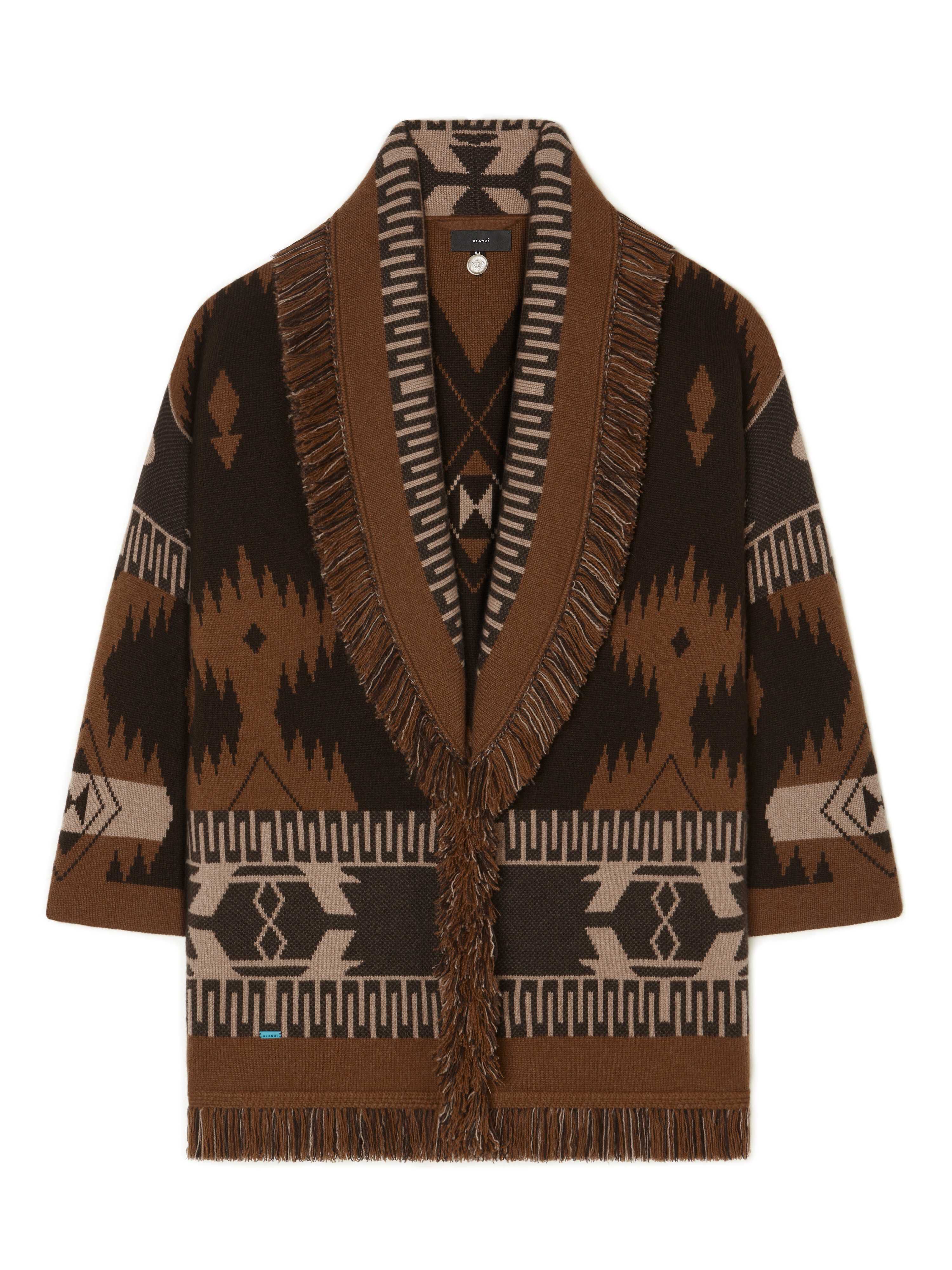 Alanui Icon Jacquard Cardigan Coffee-Dakar LWHB064E24KNI001