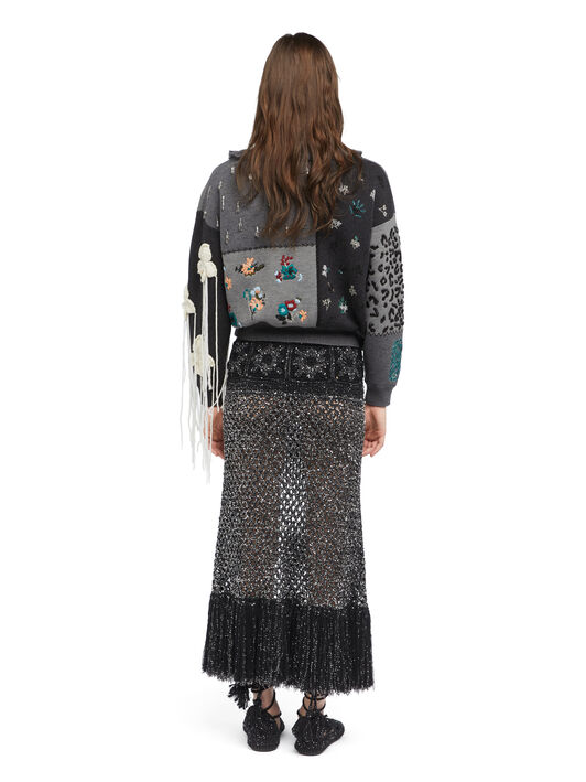 Alanui Midnight In Manhattan Cardi-Bomber Charcoal LWHB026E25KNI003