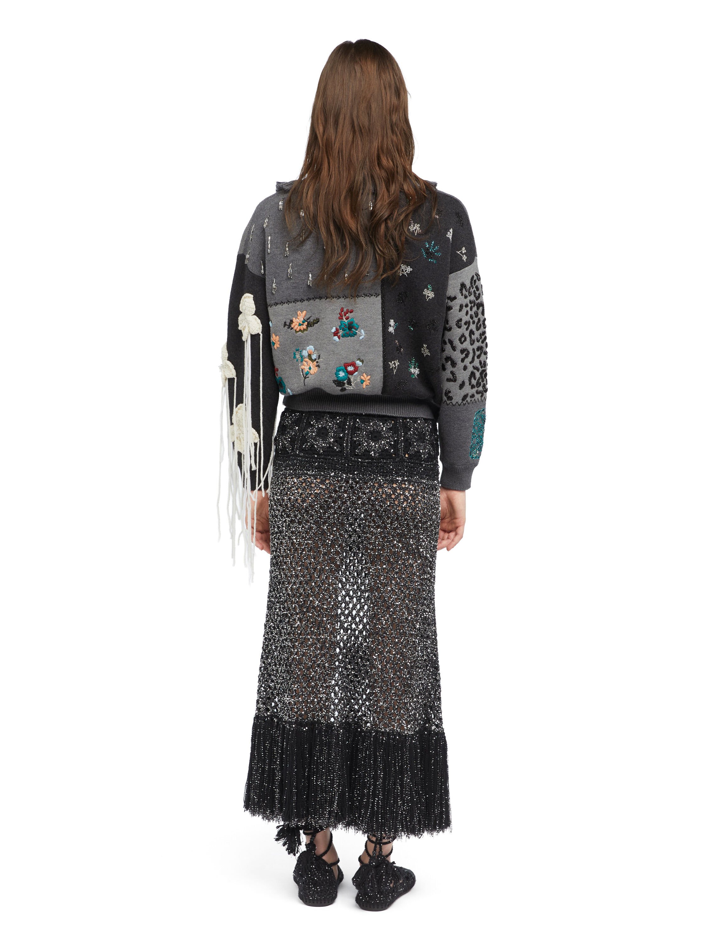 Alanui Midnight In Manhattan Cardi-Bomber Charcoal LWHB026E25KNI003