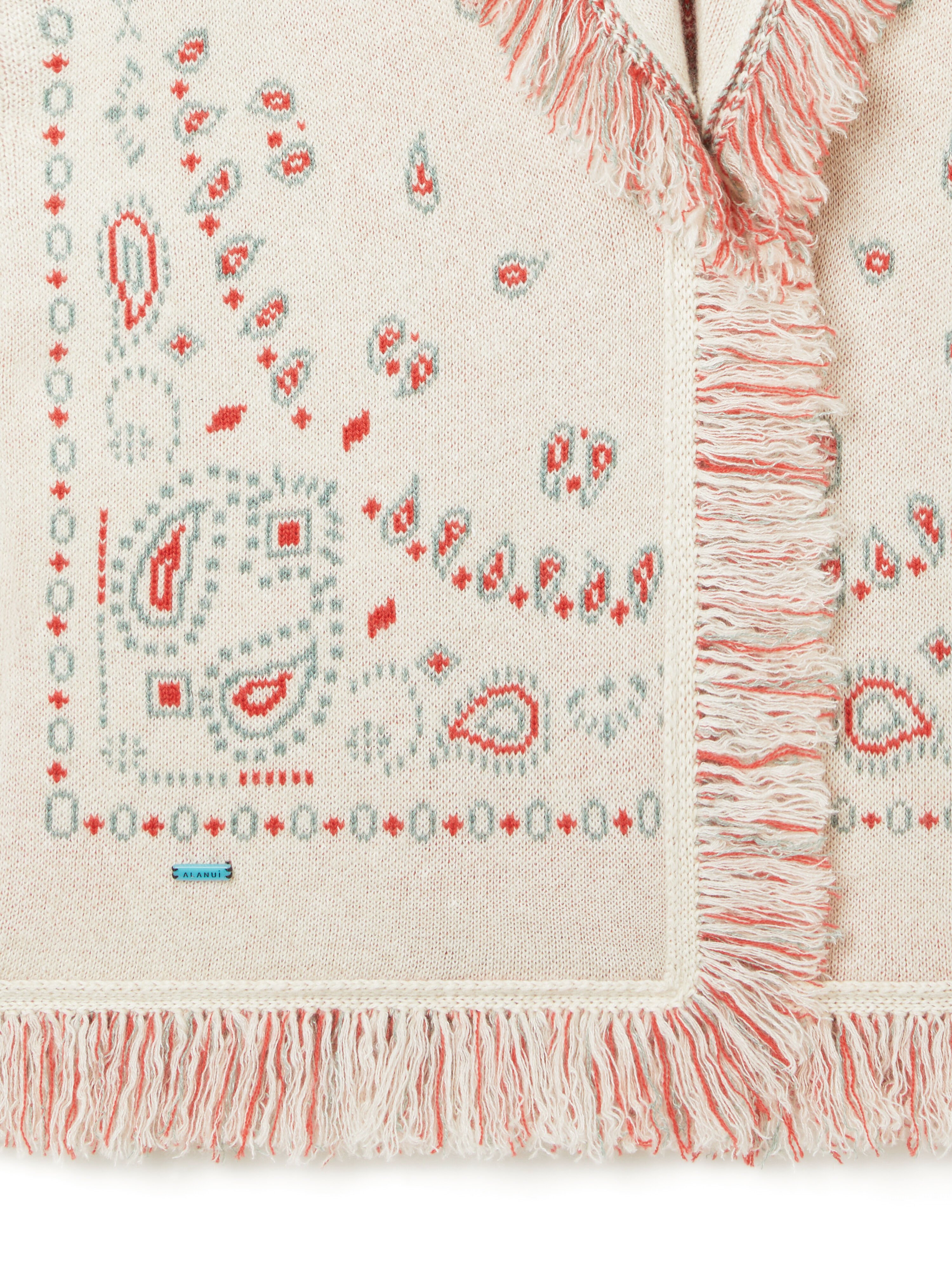 Alanui Bandana Jacquard Cardigan Chalk-Coral LWHB064R26KNI031