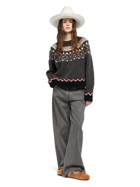 Alanui Sweet Winter Sweater Black Grey-Multicolor LWHE061E25KNI001