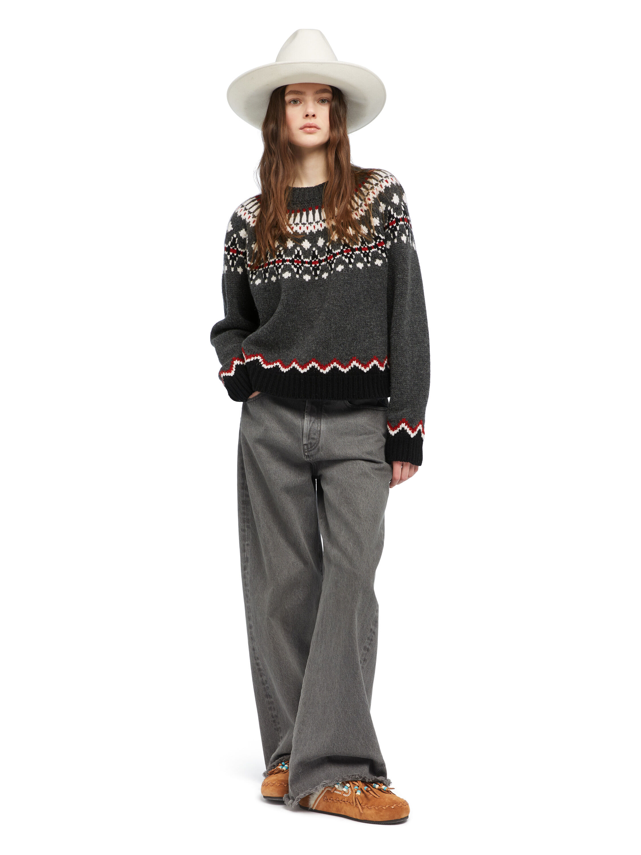 Alanui Sweet Winter Sweater Black Grey-Multicolor LWHE061E25KNI001
