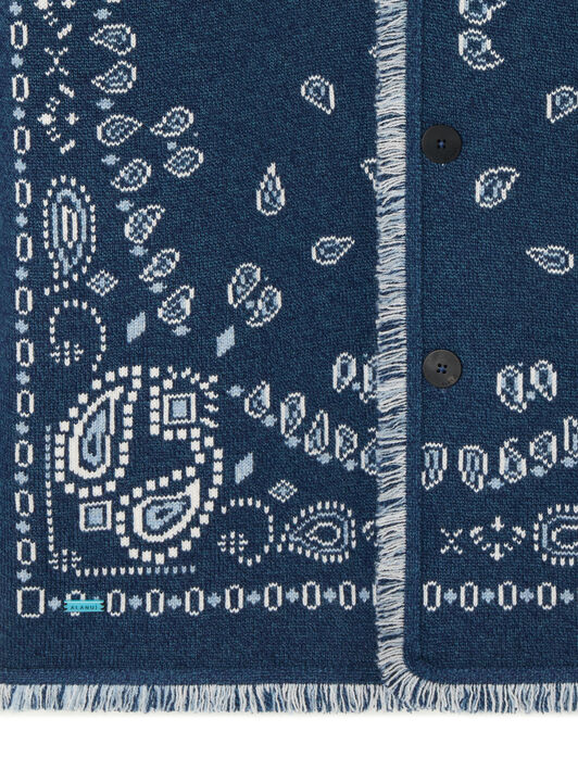 Alanui Bandana Jacquard Cardigan Midnight-Multicolor LMHB039E25KNI001