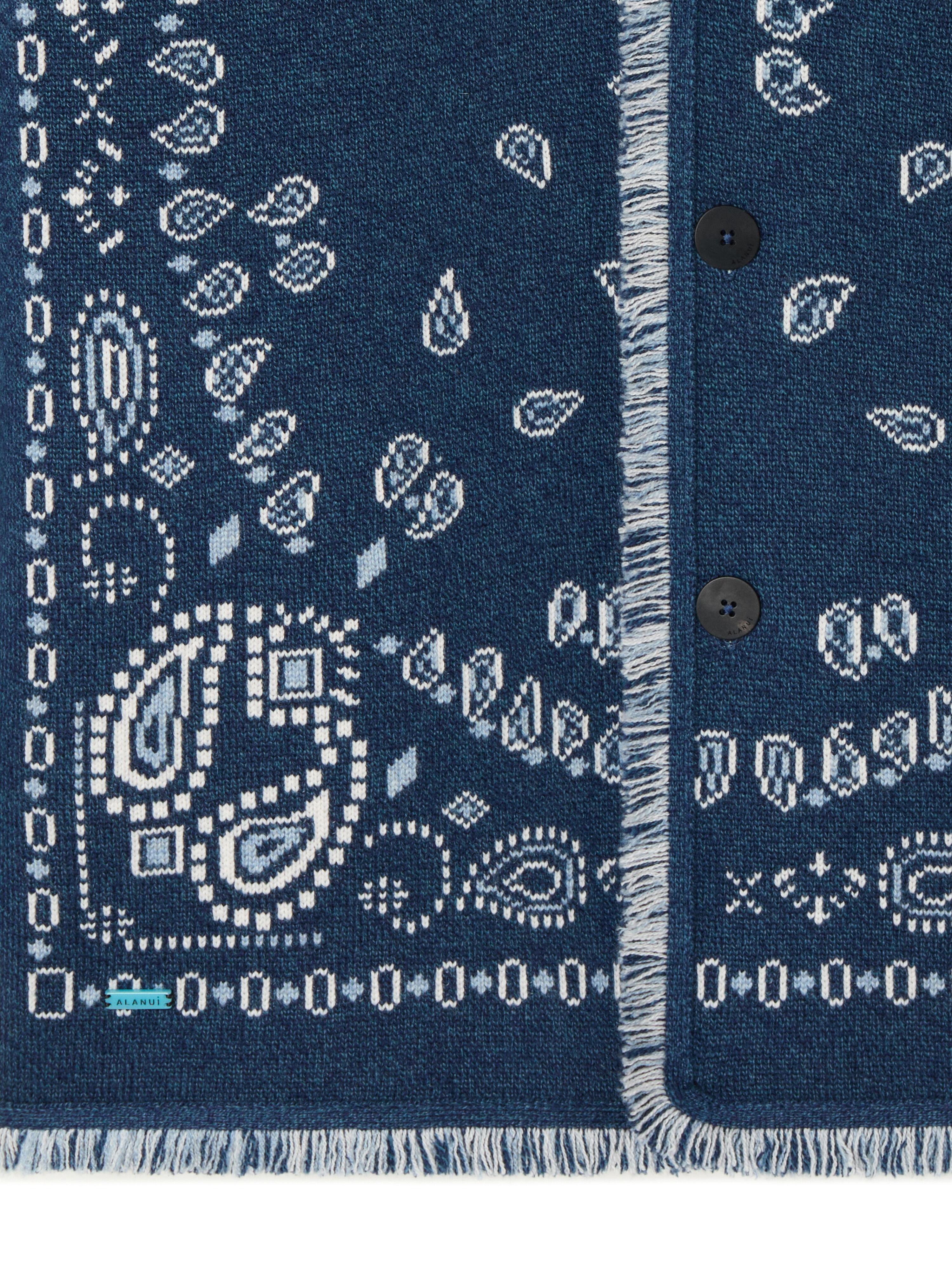 Alanui Bandana Jacquard Cardigan Midnight-Multicolor LMHB039E25KNI001