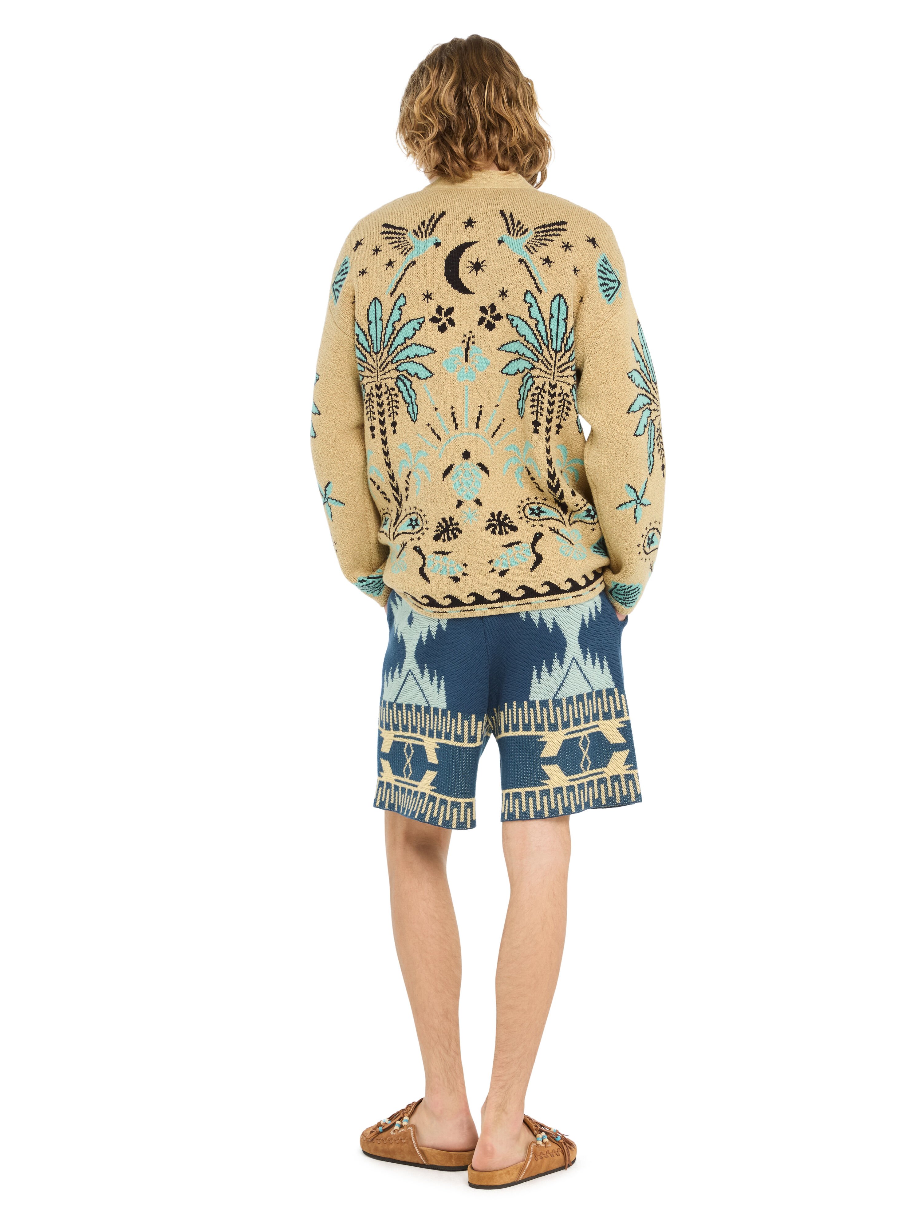 Alanui Echoes Of The Island Cardigan Sand-Parrot LMHB027R26KNI001 Alanui Echoes Of The Island Cardigan Sand-Parrot LMHB027R26KNI001