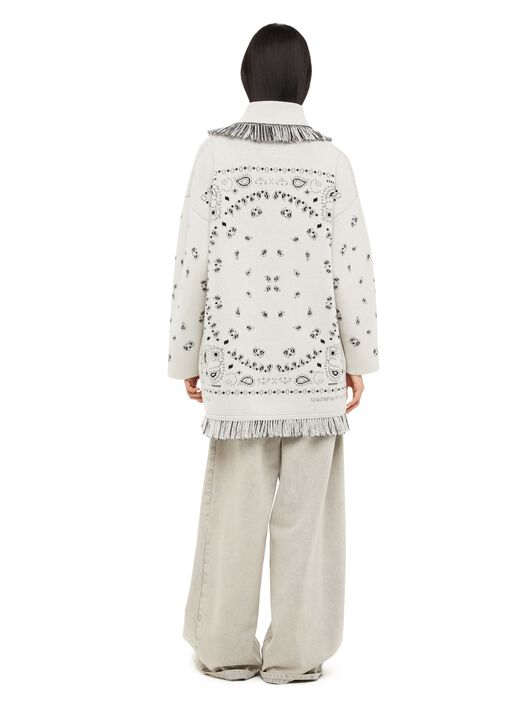 Alanui Bandana Jacquard Cardigan Moon Light LWHB064F23KNI002