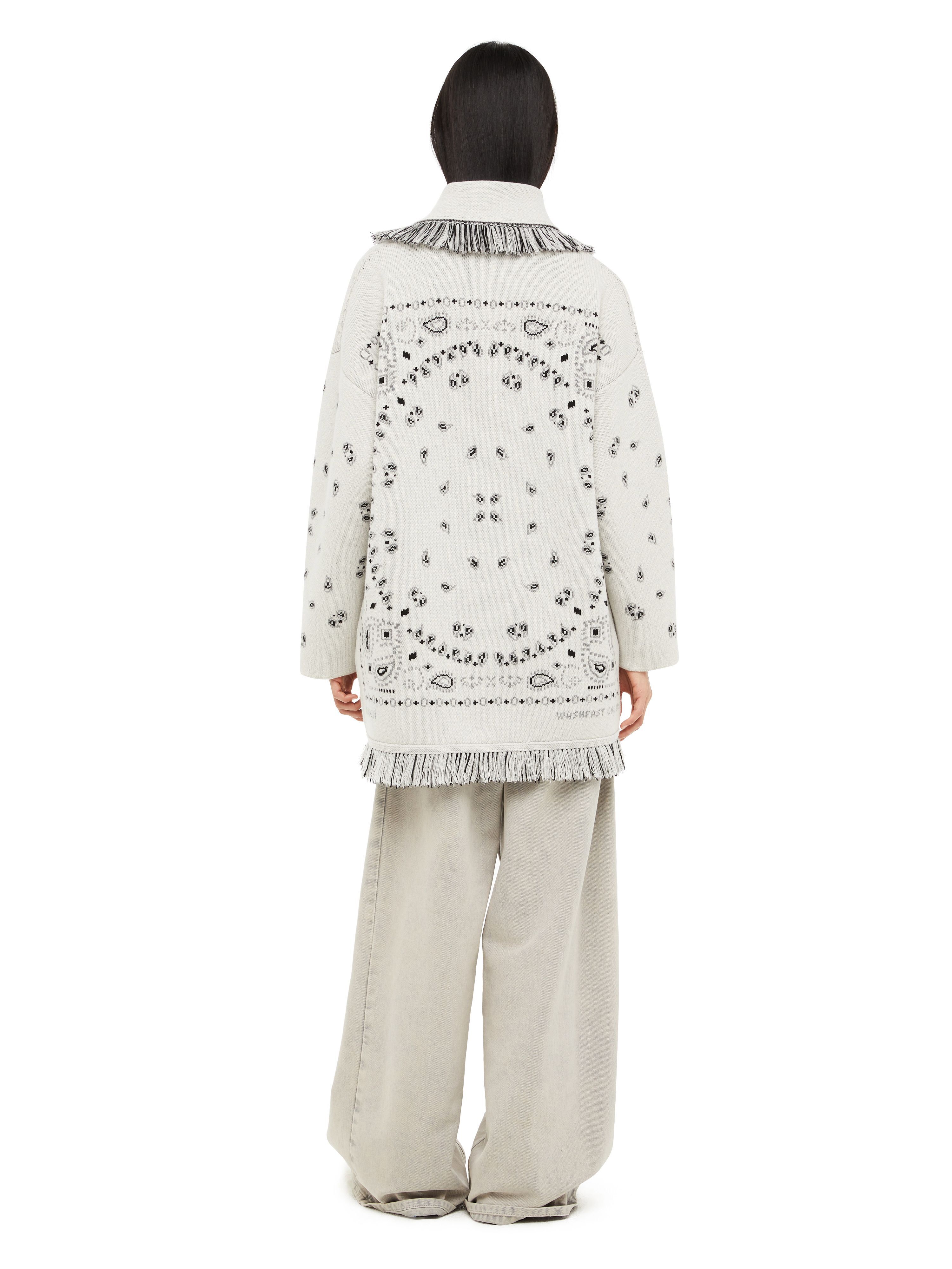 Alanui Bandana Jacquard Cardigan Moon Light LWHB064F23KNI002