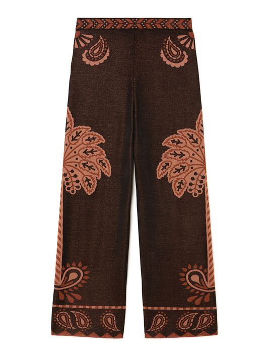 Alanui Wild Wonder Foulard Pants Black-Terracotta LWHG016R25KNI001
