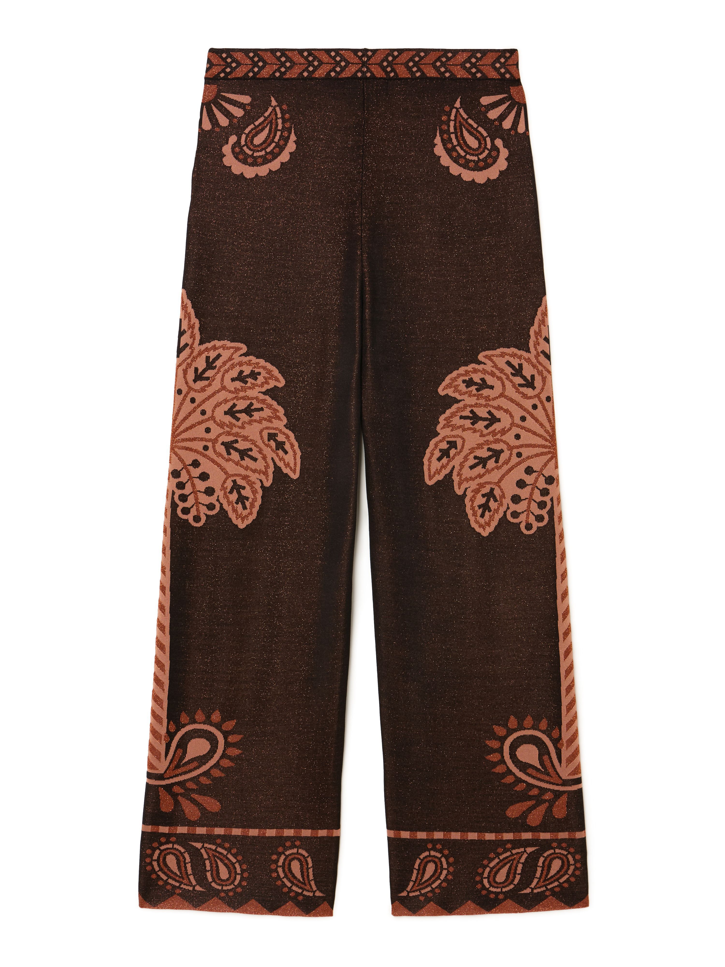 Alanui Wild Wonder Foulard Pants Black-Terracotta LWHG016R25KNI001