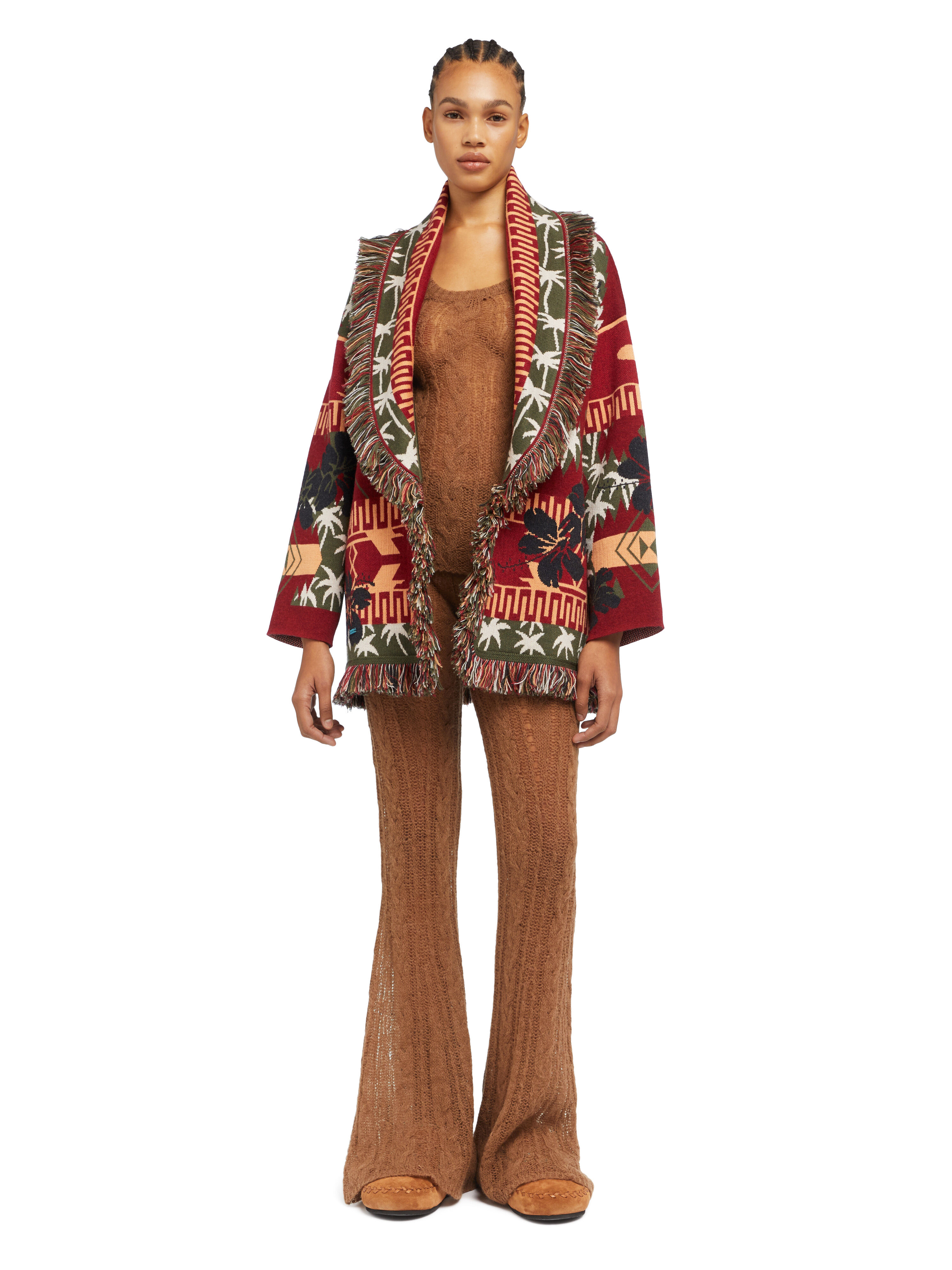 Alanui Hibiscus Bloom Cardigan Ruby-Multicolor LWHB064E25KNI009