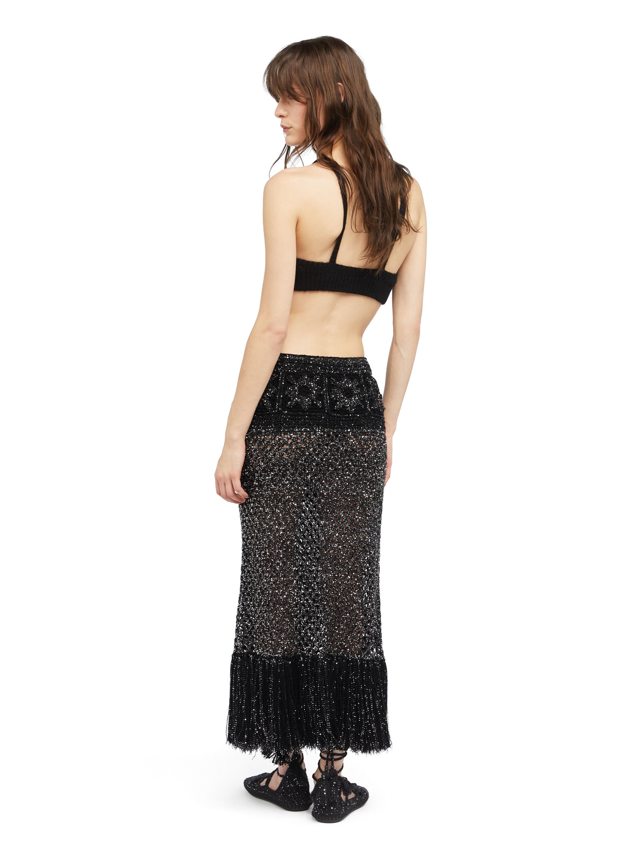 Alanui City Lights Skirt Black-Silver LWHL02EE25KNI001