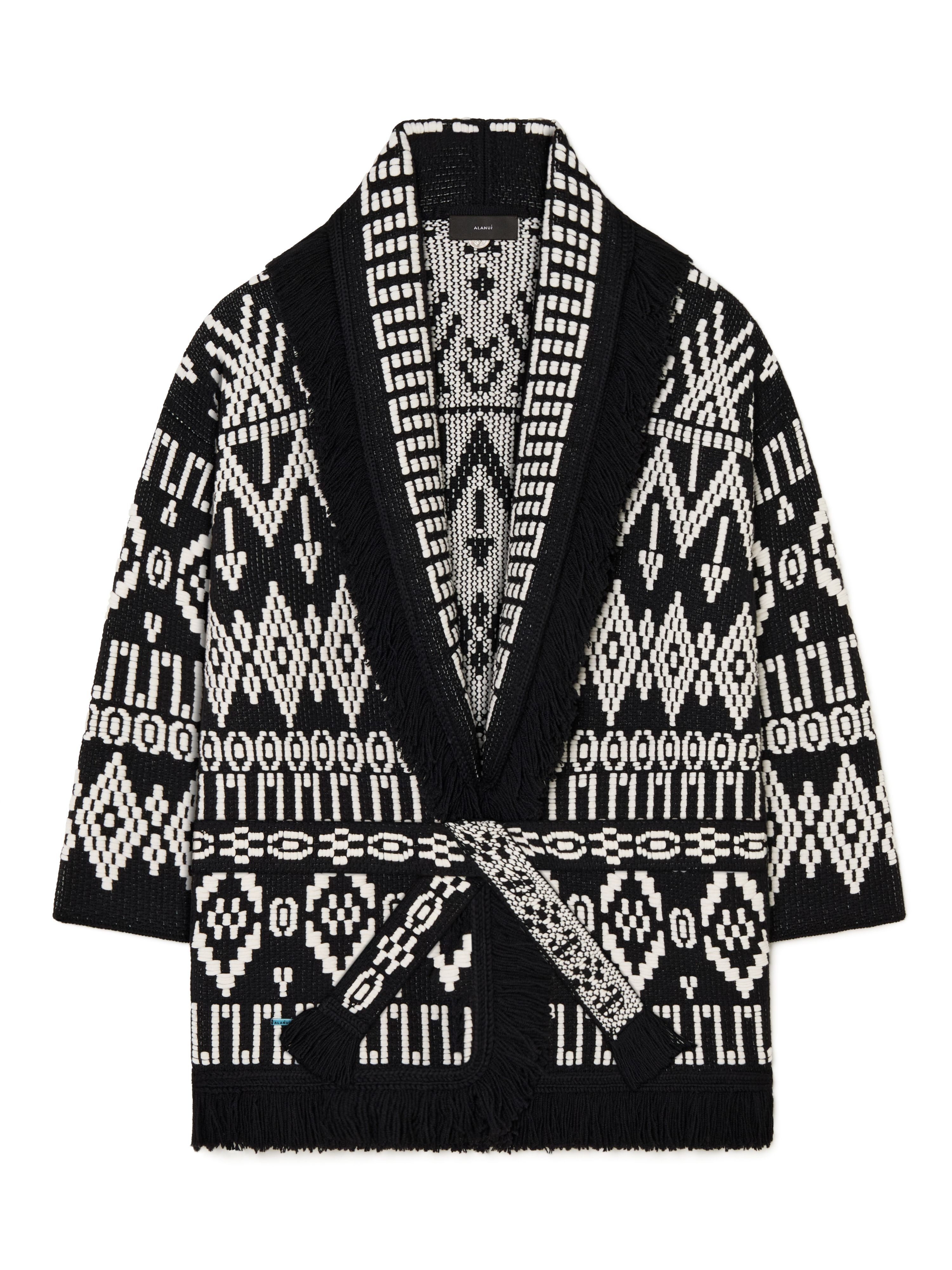 Alanui Jungle Beat Cardigan Black-White LWHB064R25KNI003