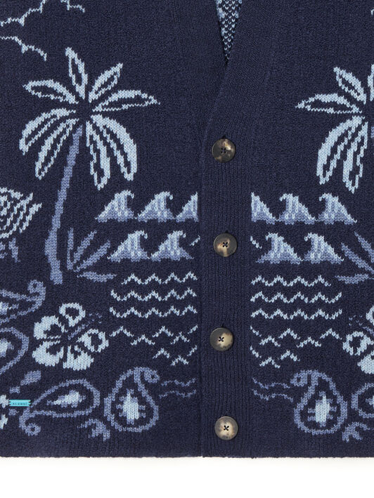 Alanui Glimpse Of Eden Cardigan Midnight-Denim LMHB027E25KNI003