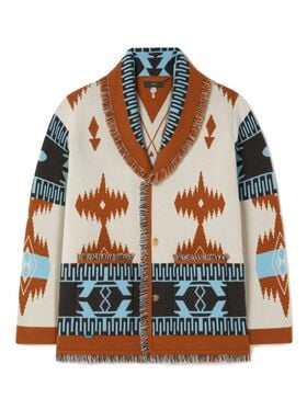 Alanui Icon Jacquard Cardigan Chalk-Pecan