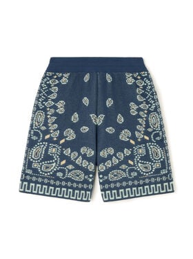 Alanui Cotton Piquet Bandana Bermuda Arbour-Light Blue