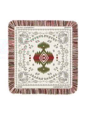 Alanui Bandana Jacquard Pillow Ivory-Olive LWZH001E25KNI001