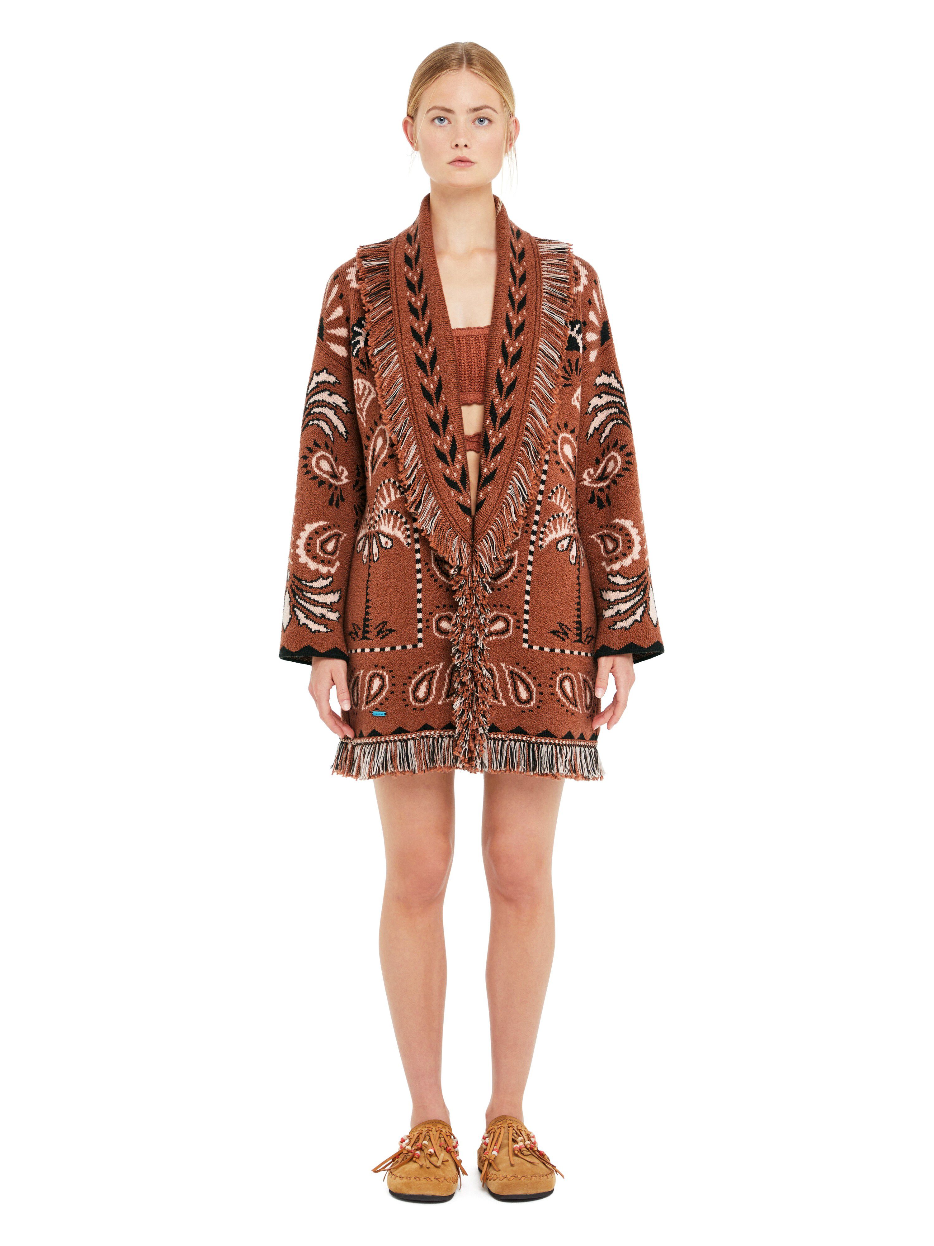 Alanui Wild Wonder Foulard Cardigan Terracotta-Peach LWHB064R25KNI005