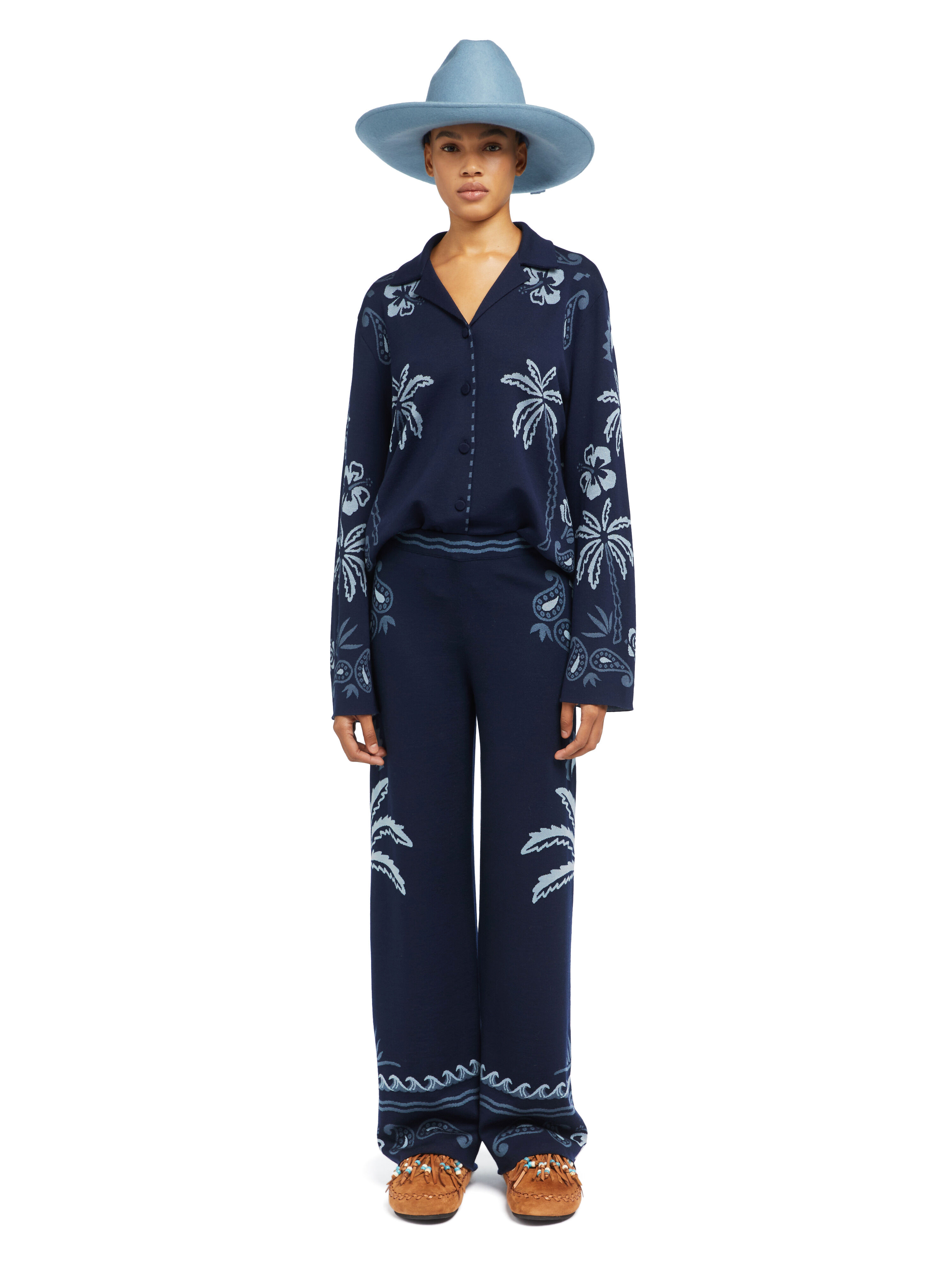 Alanui Glimpse Of Eden Pants Midnight-Denim LWHG016E25KNI002
