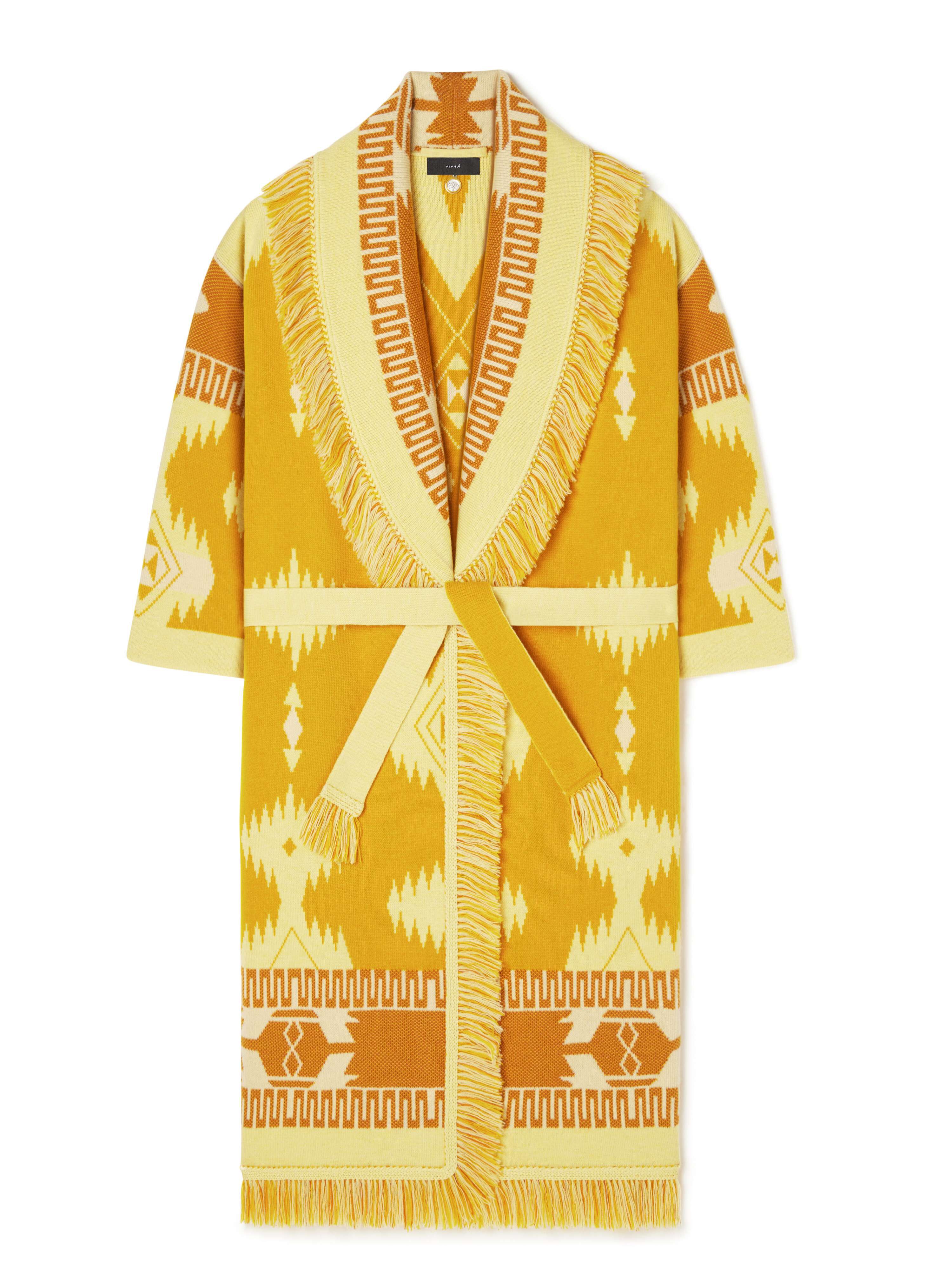 Alanui Icon Jacquard Coat Curcuma-Gold LWHQ003R24KNI001