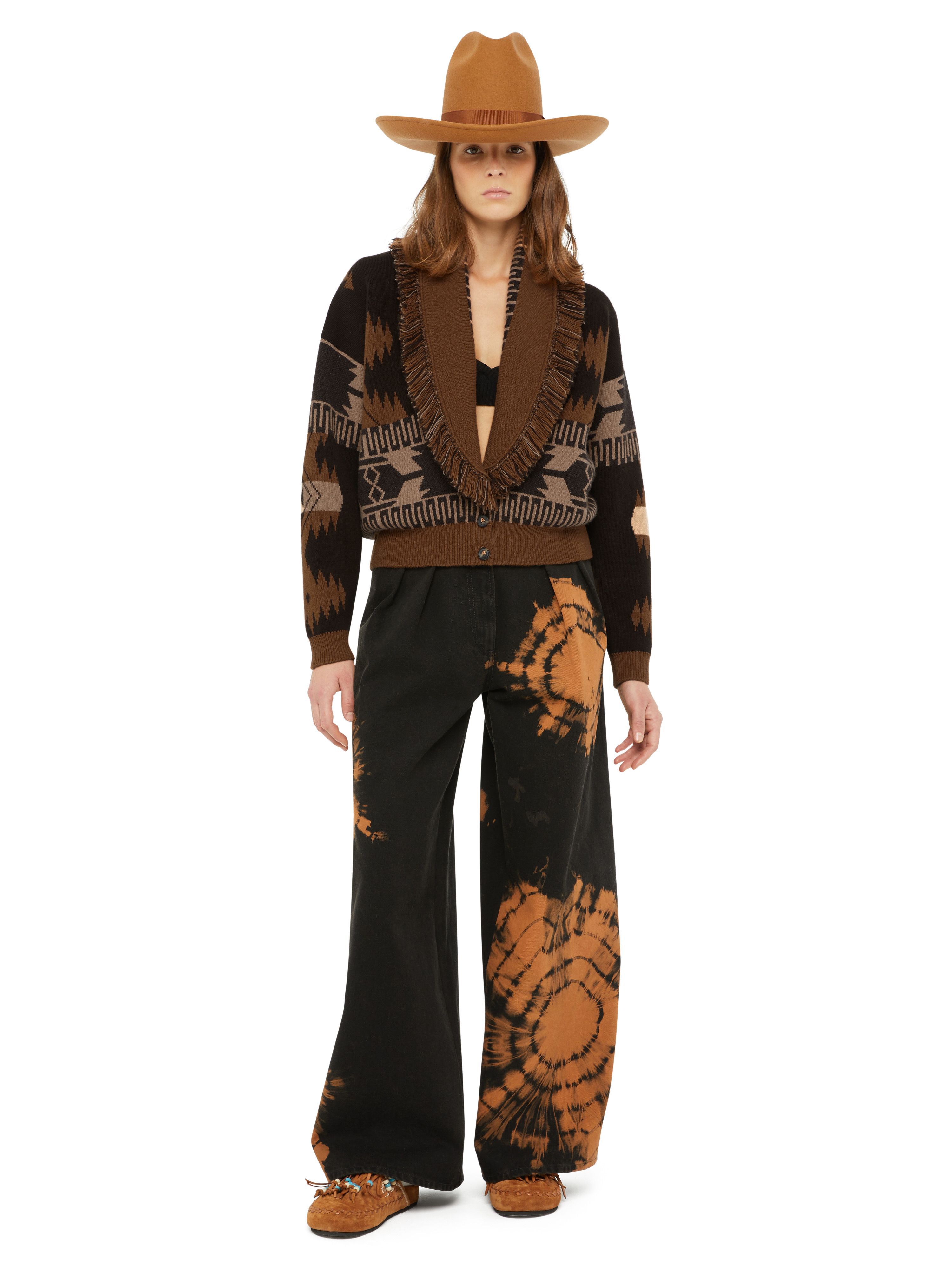 Alanui Icon Jacquard Cardi-Bomber Coffee-Dakar LWHB026E24KNI002