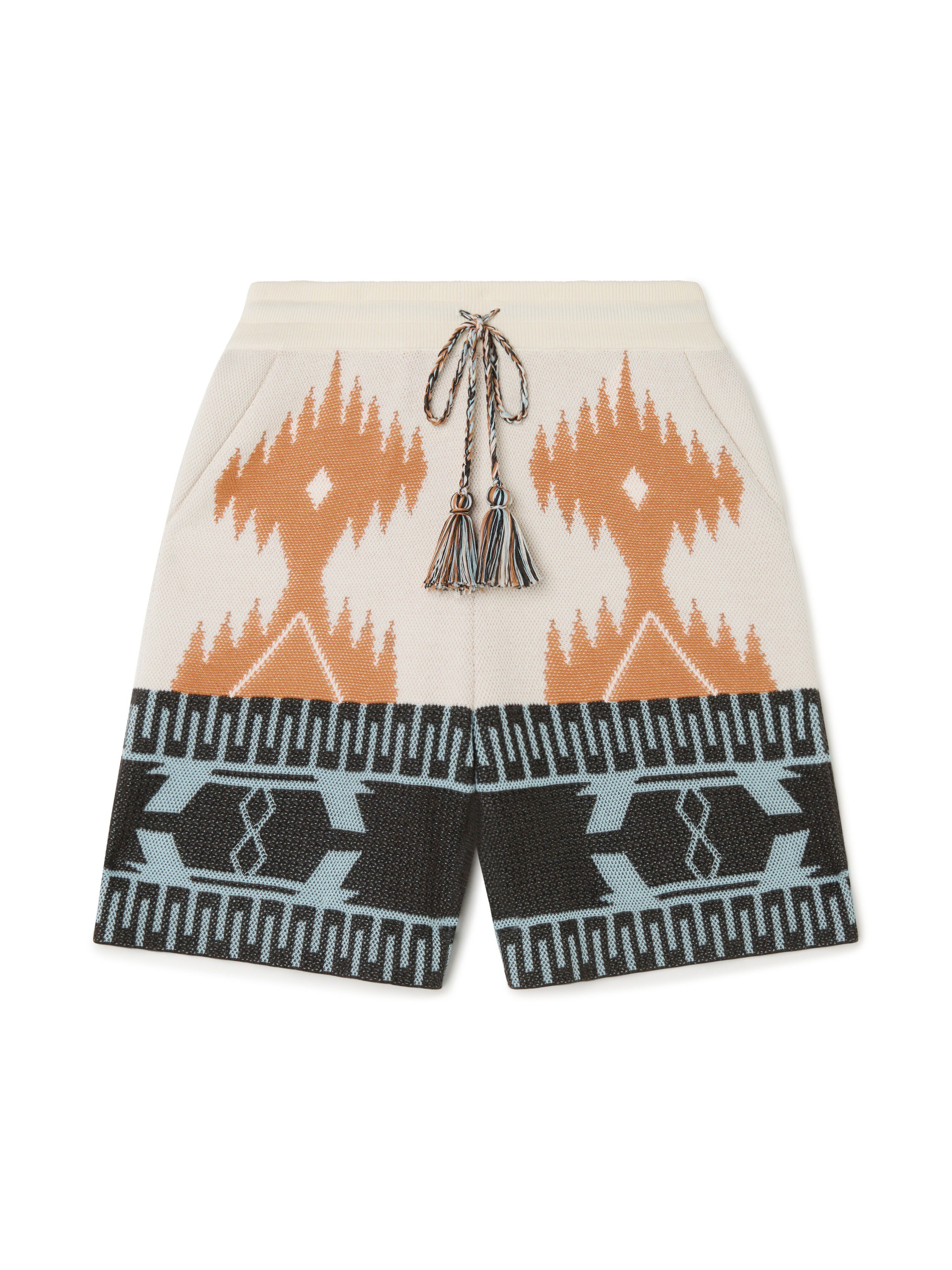 Alanui Cotton Piquet Icon Bermuda Chalk-Pecan LMHM003R25KNI002
