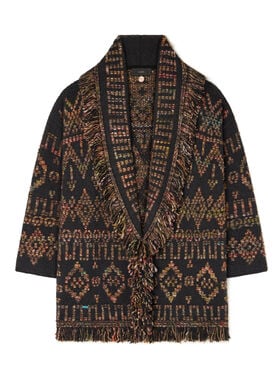 Alanui Grunge Beat Cardigan Charcoal-Multicolor LWHB064E25KNI005