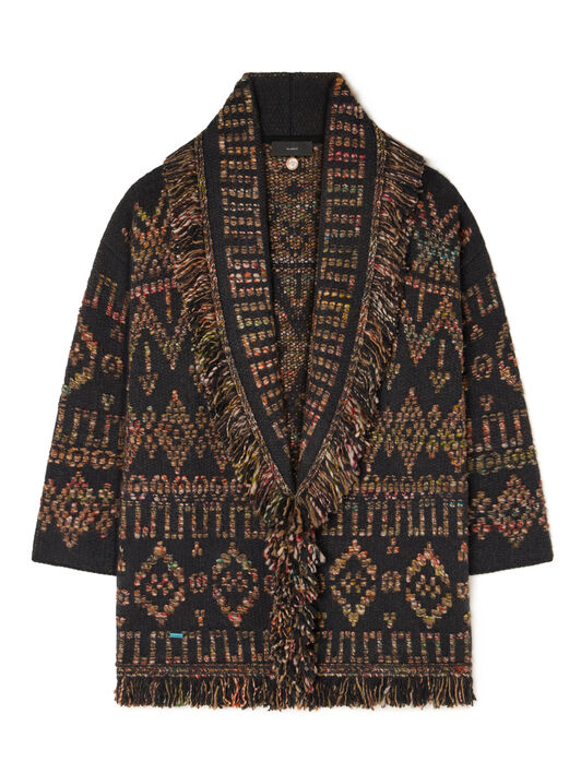 Alanui Grunge Beat Cardigan Charcoal-Multicolor LWHB064E25KNI005