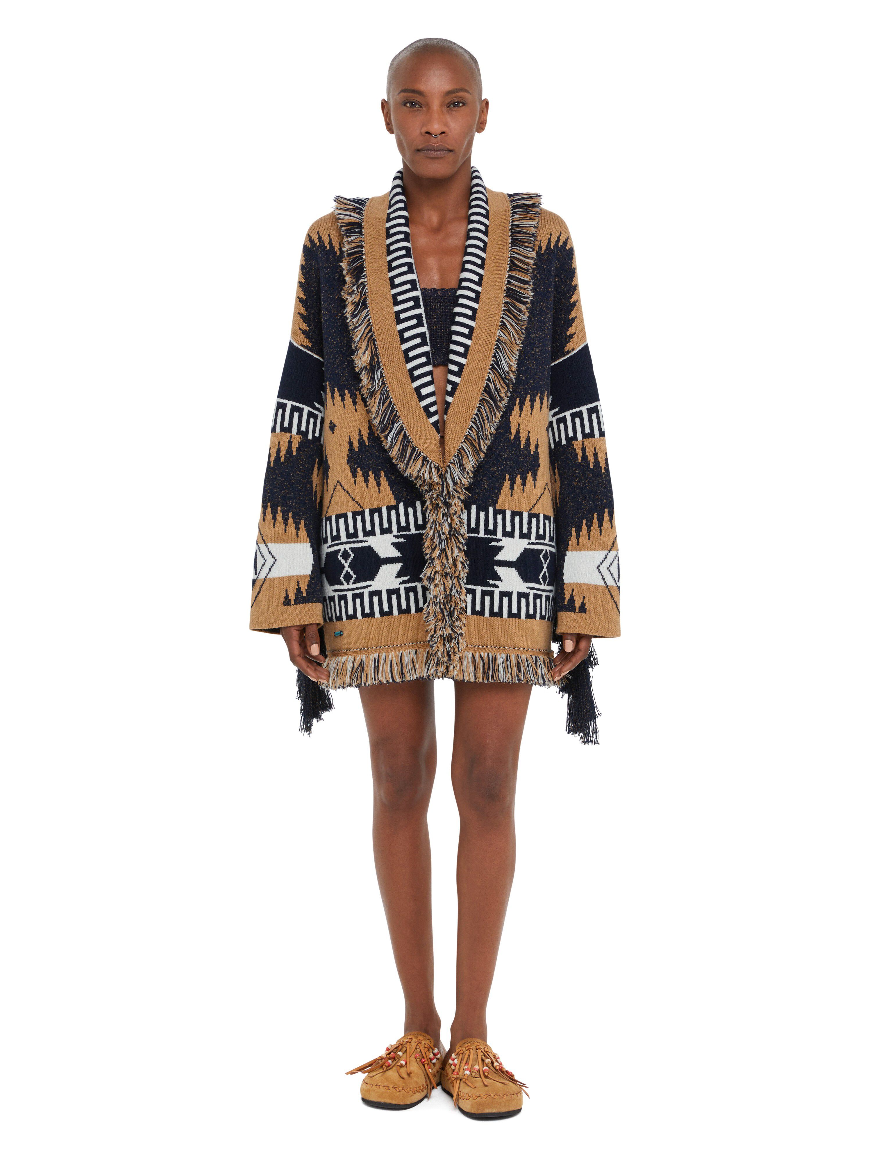 Alanui African Vibes Cardigan Deep Blue-Sand LWHB064R25KNI007