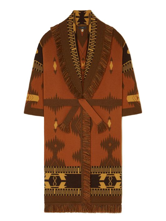 Alanui Icon Jacquard Coat Tamarind-Castagno LWHQ003E24KNI002